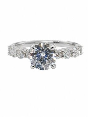 ✨ 1.64 TCW Moissanite Engagement Ring | 925 Sterling Silver | 1 Carat Center | 7